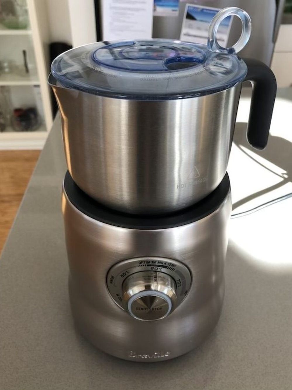 Breville Silver and Black Milk Frother Read The Description